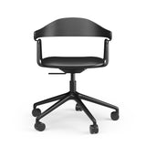 Otto Task Chair - 5 Legs w. Wheels - Black & Leather