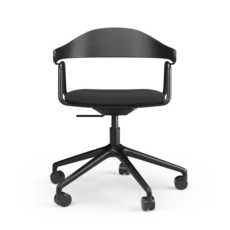 Otto Task Chair - 5 Legs w. Wheels - Black & Fabric