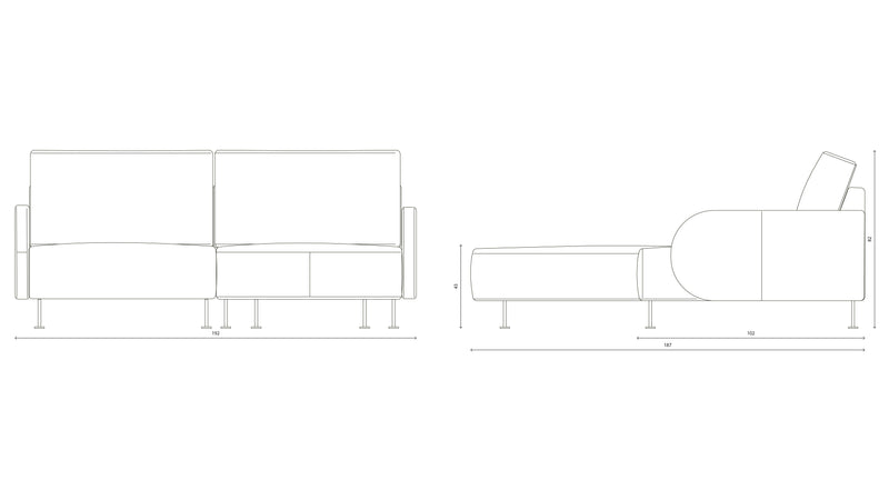 Paleta Chaise+1 - Brown