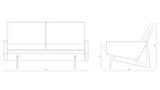 Retro 2 Seater Sofa - Grey