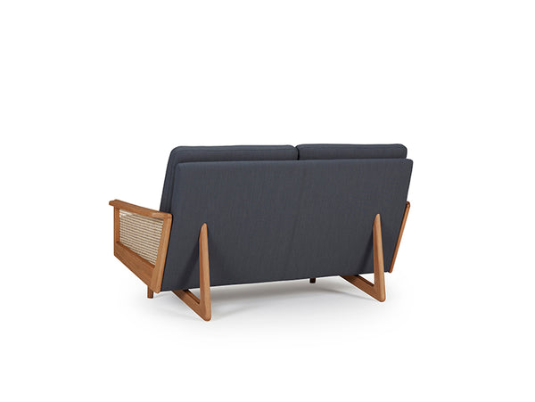 Retro Cane Webbing 2 Seater Sofa - Grey