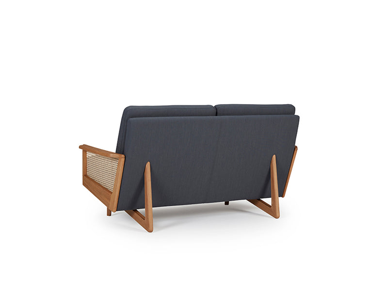 Retro Cane Webbing 2 Seater Sofa - Grey
