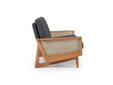 Retro Cane Webbing 2 Seater Sofa - Grey