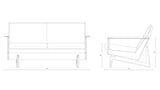 Retro Cane Webbing 2 Seater Sofa - Grey