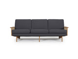 Retro Cane Webbing 3 Seater Sofa - Grey