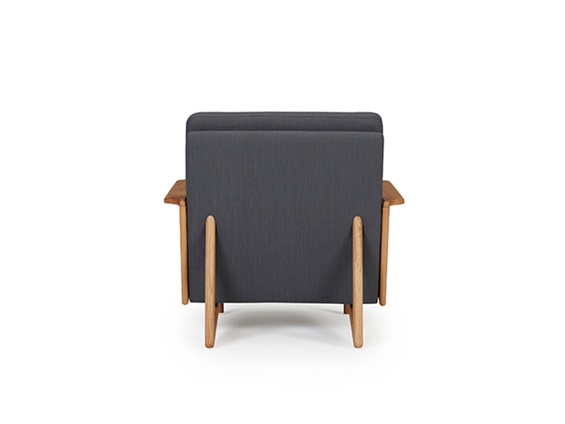 Retro Cane Webbing Armchair - Grey