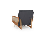 Retro Cane Webbing Armchair - Grey