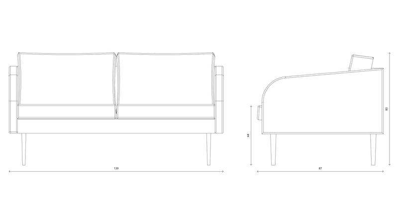 Round 2 Seater Sofa - Yellow