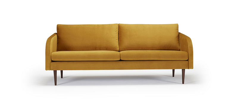 Round 3 Seater Sofa - Yellow Velvet