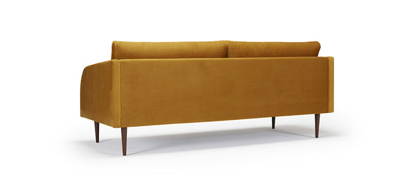 Round 3 Seater Sofa - Yellow Velvet