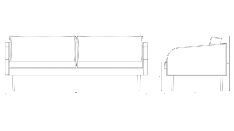 Round 3 Seater Sofa - Grey
