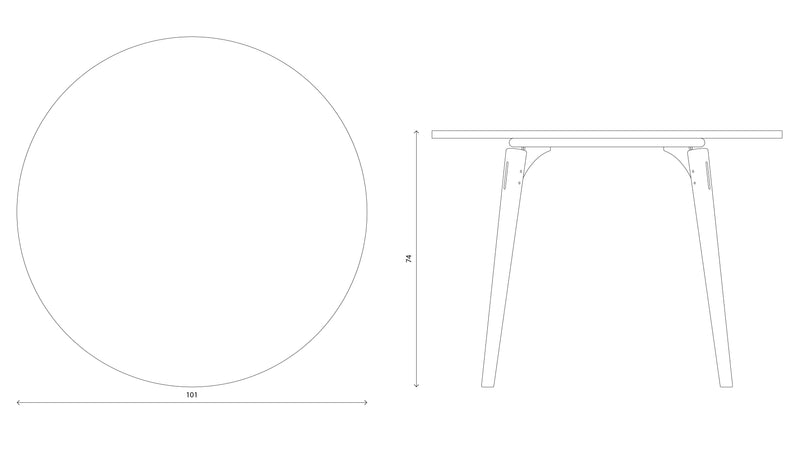 SLS Table - Circular - Wooden Legs - Brown