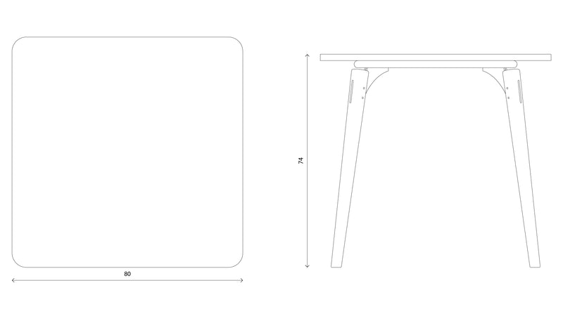 SLS Table - Square - Wooden Legs - Green