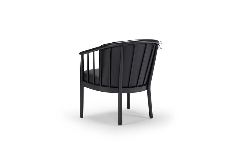 Scandi Armchair - Black Leather