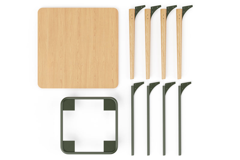 SLS Table - Square - Wooden Legs - Green