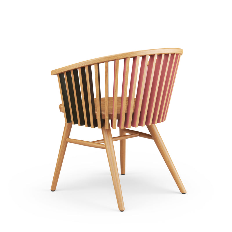 Tornasol Rounded Chair - Oak, Green & Pink