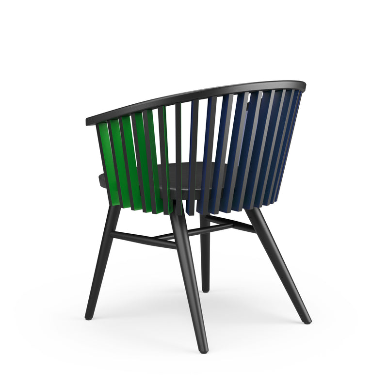 Tornasol Rounded Chair - Black, Green & Blue
