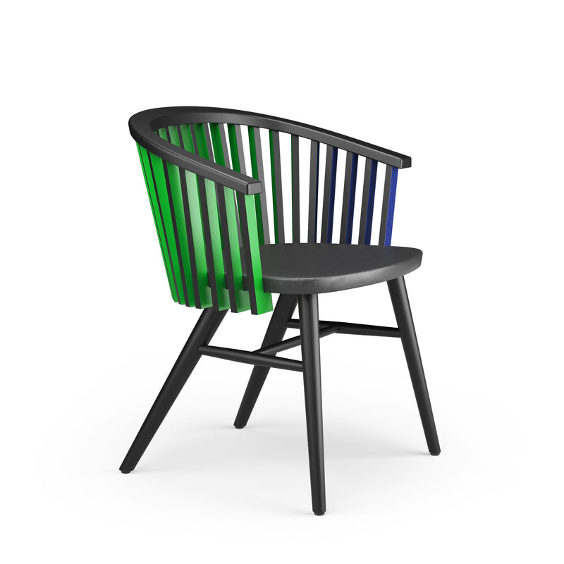 Tornasol Rounded Chair - Black, Green & Blue