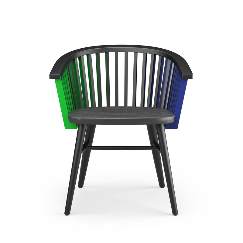 Tornasol Rounded Chair - Black, Green & Blue