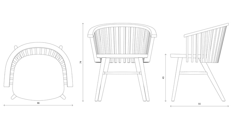 Tornasol Rounded Chair - Oak, Green & Pink