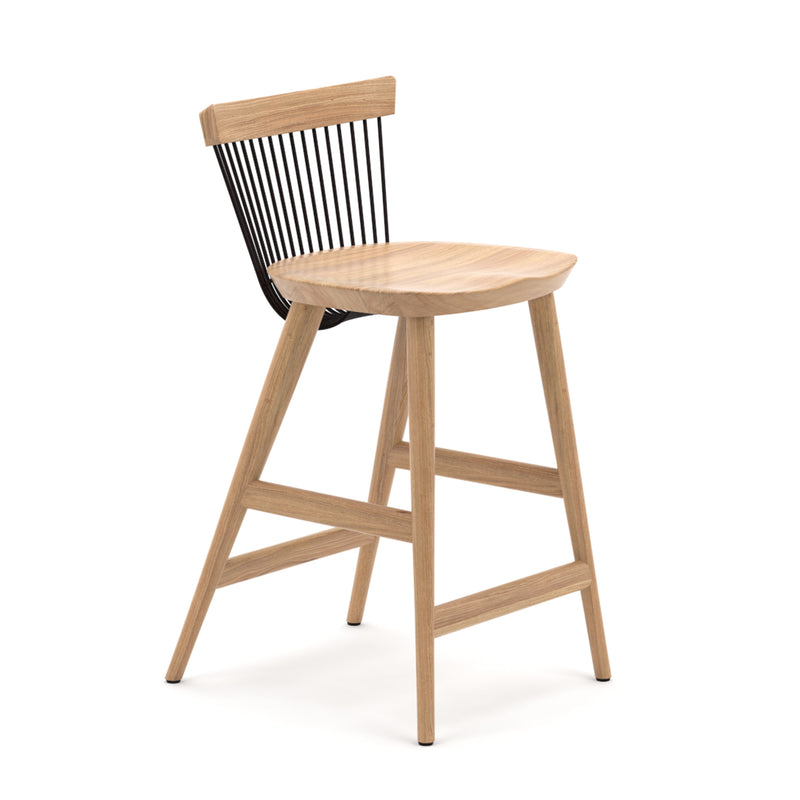 WW Counter Stool - Oak & Black