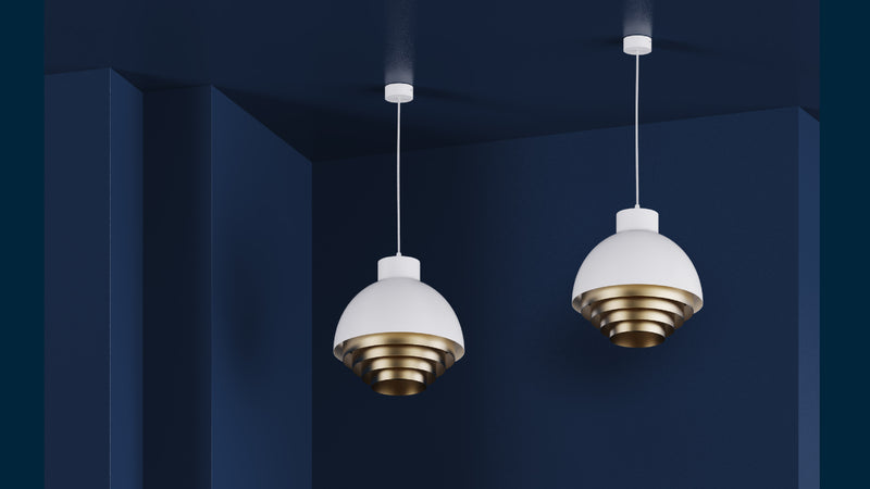 Strata Pendant Light - White & Brass