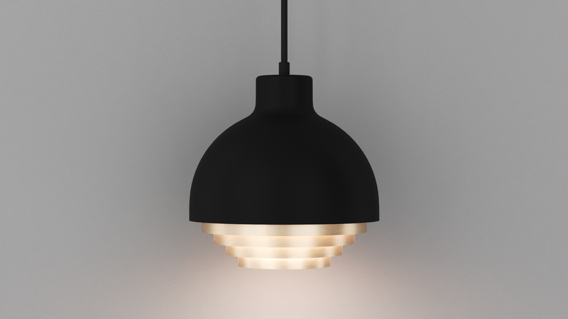 Strata Pendant Light - Black & Brass