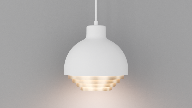 Strata Pendant Light - White & Brass